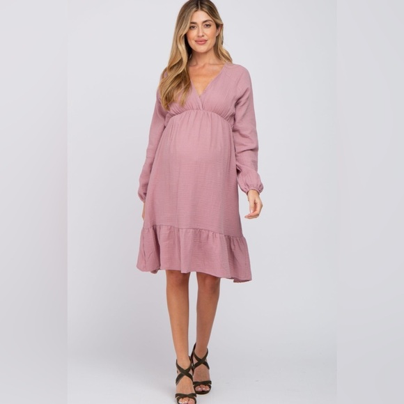 Pinkblush long sleeve mauve dress nwot - Picture 1 of 5